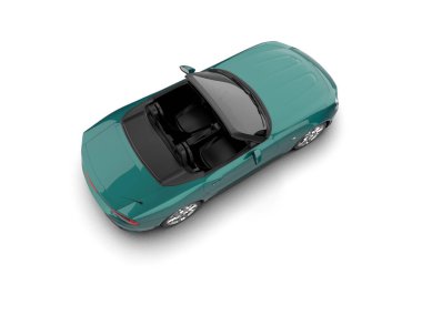 Beyaz zemin üzerinde izole edilmiş 3D resimleme spor araba