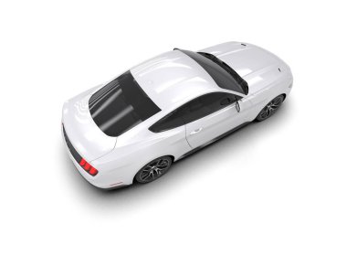 Beyaz arka planda izole edilmiş bir spor araba. 3d oluşturma 