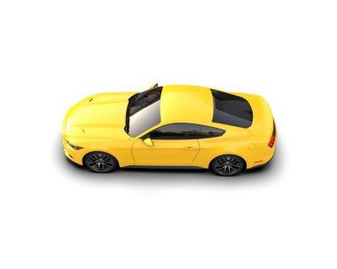 Beyaz arka planda izole edilmiş bir spor araba. 3d oluşturma 