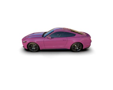 Beyaz arka planda izole edilmiş bir spor araba. 3d oluşturma 