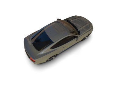 Beyaz arka planda izole edilmiş bir spor araba. 3d oluşturma 