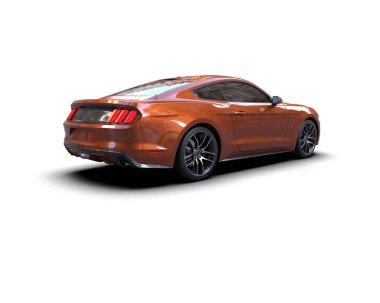 Beyaz arka planda izole edilmiş bir spor araba. 3d oluşturma 