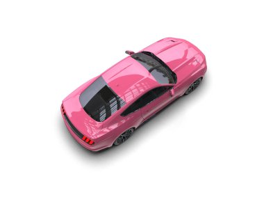 Beyaz zemin üzerinde izole edilmiş 3D resimleme spor araba