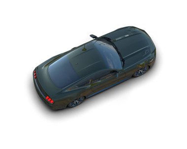 Beyaz zemin üzerinde izole edilmiş 3D resimleme spor araba