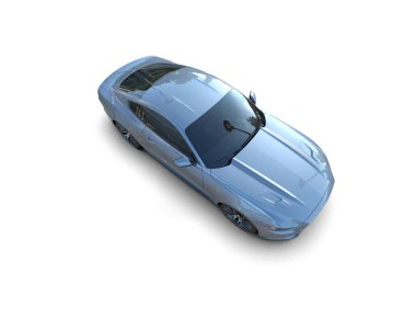 Beyaz zemin üzerinde izole edilmiş 3D resimleme spor araba