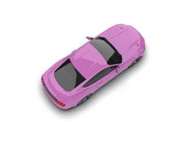 Beyaz zemin üzerinde izole edilmiş 3D resimleme spor araba