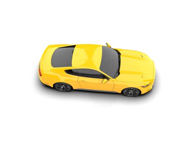 Beyaz zemin üzerinde izole edilmiş 3D resimleme spor araba