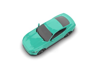 Beyaz zemin üzerinde izole edilmiş 3D resimleme spor araba
