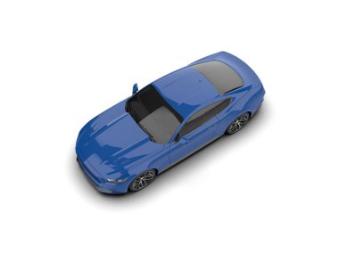 Beyaz zemin üzerinde izole edilmiş 3D resimleme spor araba