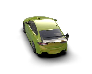 Beyaz zemin üzerinde izole edilmiş 3D resimleme spor araba