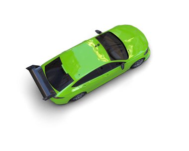 Beyaz zemin üzerinde izole edilmiş 3D resimleme spor araba