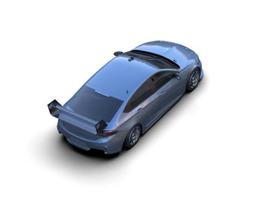 Beyaz zemin üzerinde izole edilmiş 3D resimleme spor araba