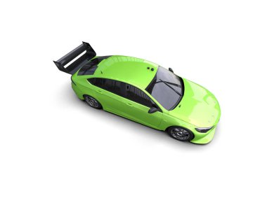 Beyaz zemin üzerinde izole edilmiş 3D resimleme spor araba