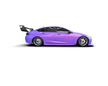 Beyaz zemin üzerinde izole edilmiş 3D resimleme spor araba