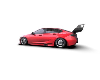 Beyaz zemin üzerinde izole edilmiş 3D resimleme spor araba