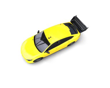 Beyaz zemin üzerinde izole edilmiş 3D resimleme spor araba