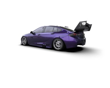 Beyaz zemin üzerinde izole edilmiş 3D resimleme spor araba