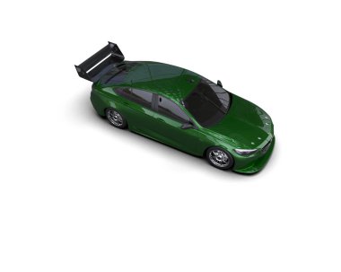 Beyaz zemin üzerinde izole edilmiş 3D resimleme spor araba