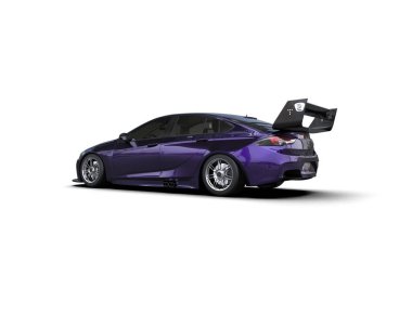 Beyaz zemin üzerinde izole edilmiş 3D resimleme spor araba