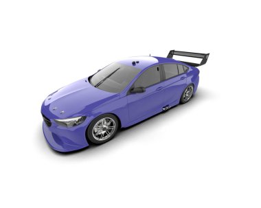 Beyaz zemin üzerinde izole edilmiş 3D resimleme spor araba