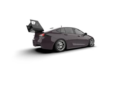 Beyaz zemin üzerinde izole edilmiş 3D resimleme spor araba