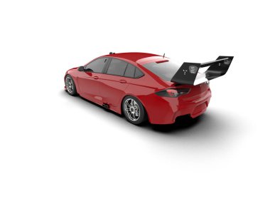 Beyaz zemin üzerinde izole edilmiş 3D resimleme spor araba