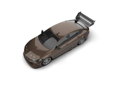 Beyaz zemin üzerinde izole edilmiş 3D resimleme spor araba