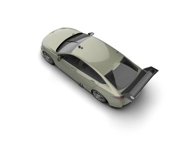 Beyaz zemin üzerinde izole edilmiş 3D resimleme spor araba