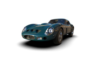 Beyaz arka planda izole edilmiş bir spor araba. 3d oluşturma 