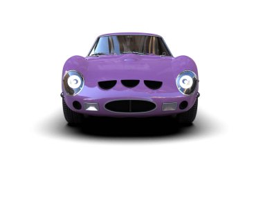 Beyaz arka planda izole edilmiş bir spor araba. 3d oluşturma 