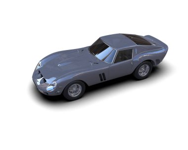 Beyaz arka planda izole edilmiş bir spor araba. 3d oluşturma 