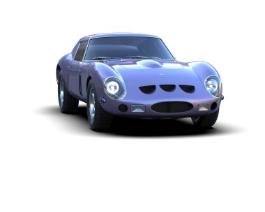 Beyaz arka planda izole edilmiş bir spor araba. 3d oluşturma 