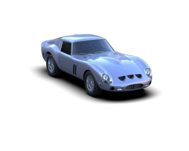 Beyaz arka planda izole edilmiş bir spor araba. 3d oluşturma 