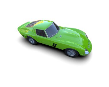 Beyaz arka planda izole edilmiş bir spor araba. 3d oluşturma 