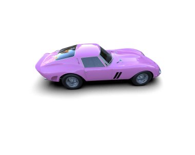 Beyaz arka planda izole edilmiş bir spor araba. 3d oluşturma 