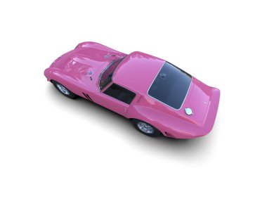 Beyaz arka planda izole edilmiş bir spor araba. 3d oluşturma 