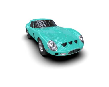 Beyaz arka planda izole edilmiş bir spor araba. 3d oluşturma 