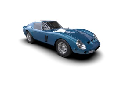 Beyaz arka planda izole edilmiş bir spor araba. 3d oluşturma 