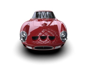 Beyaz arka planda izole edilmiş bir spor araba. 3d oluşturma 