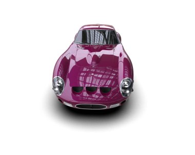 Beyaz arka planda izole edilmiş bir spor araba. 3d oluşturma 