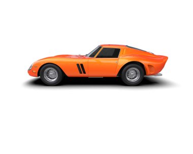 Beyaz arka planda izole edilmiş bir spor araba. 3d oluşturma 