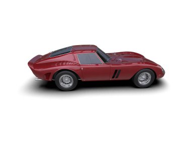 Beyaz arka planda izole edilmiş bir spor araba. 3d oluşturma 