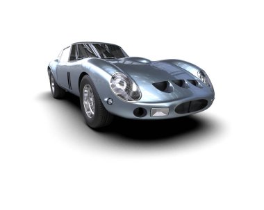 Beyaz arka planda izole edilmiş bir spor araba. 3d oluşturma 