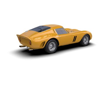 Beyaz arka planda izole edilmiş bir spor araba. 3d oluşturma 