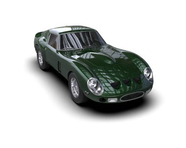 Beyaz arka planda izole edilmiş bir spor araba. 3d oluşturma 