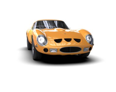 Beyaz arka planda izole edilmiş bir spor araba. 3d oluşturma 