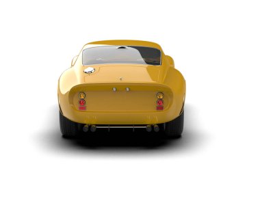 Beyaz arka planda izole edilmiş bir spor araba. 3d oluşturma 