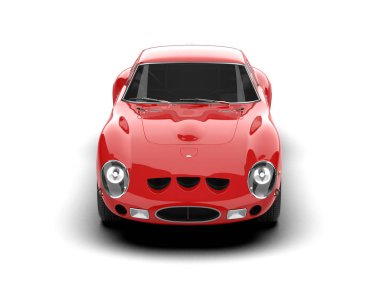 Beyaz arka planda izole edilmiş bir spor araba. 3d oluşturma 