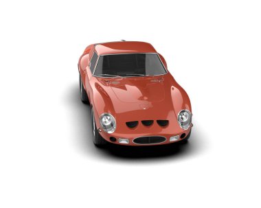 Beyaz arka planda izole edilmiş bir spor araba. 3d oluşturma 