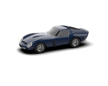 Beyaz arka planda izole edilmiş bir spor araba. 3d oluşturma 